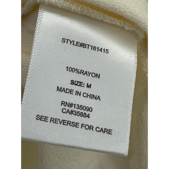 Anthro Black Swan Womens Cream Babydoll Top Size M Button Front Boho Smocked - Picture 7 of 8